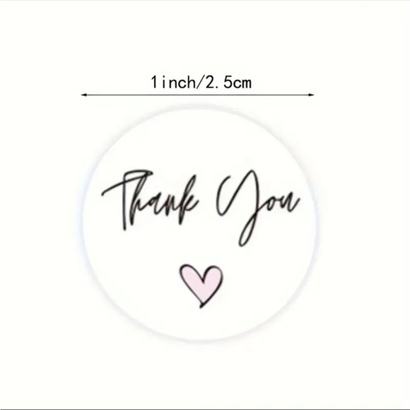 100Pcs “Thank You” Round Stickers - Picture 2 of 4